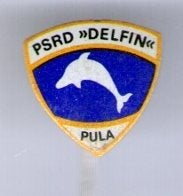 PSRD Delfin PULA email op koper rederij speldje ( U_404), Ophalen of Verzenden, Zo goed als nieuw, Transport, Speldje of Pin