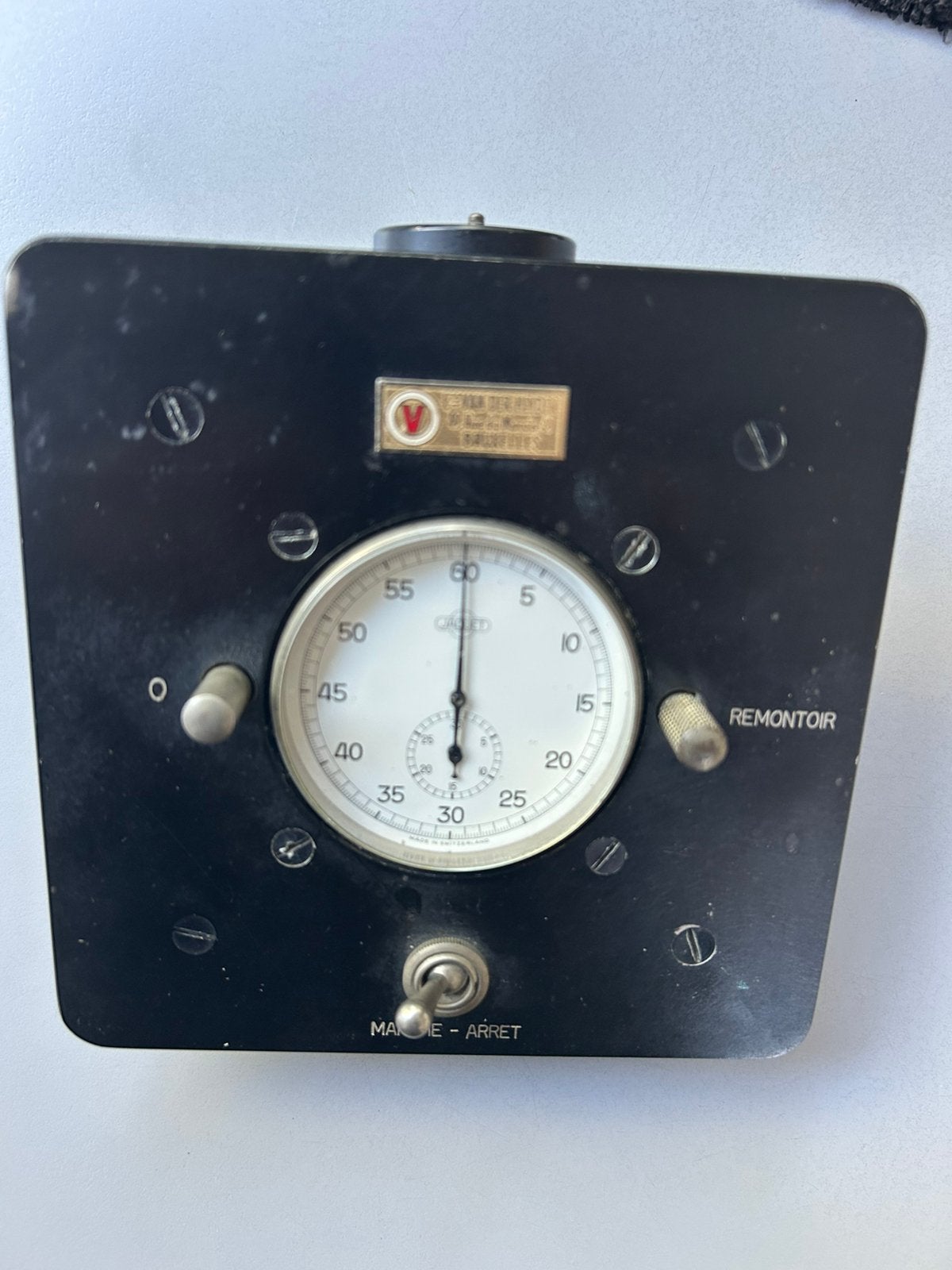 Antieke schakelklok Jaquet uurwerk, Ophalen of Verzenden