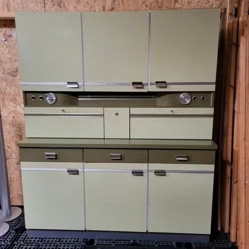 Vintage keukenkast jaren 70, Ophalen, Gebruikt, Bruin, 50 tot 100 cm