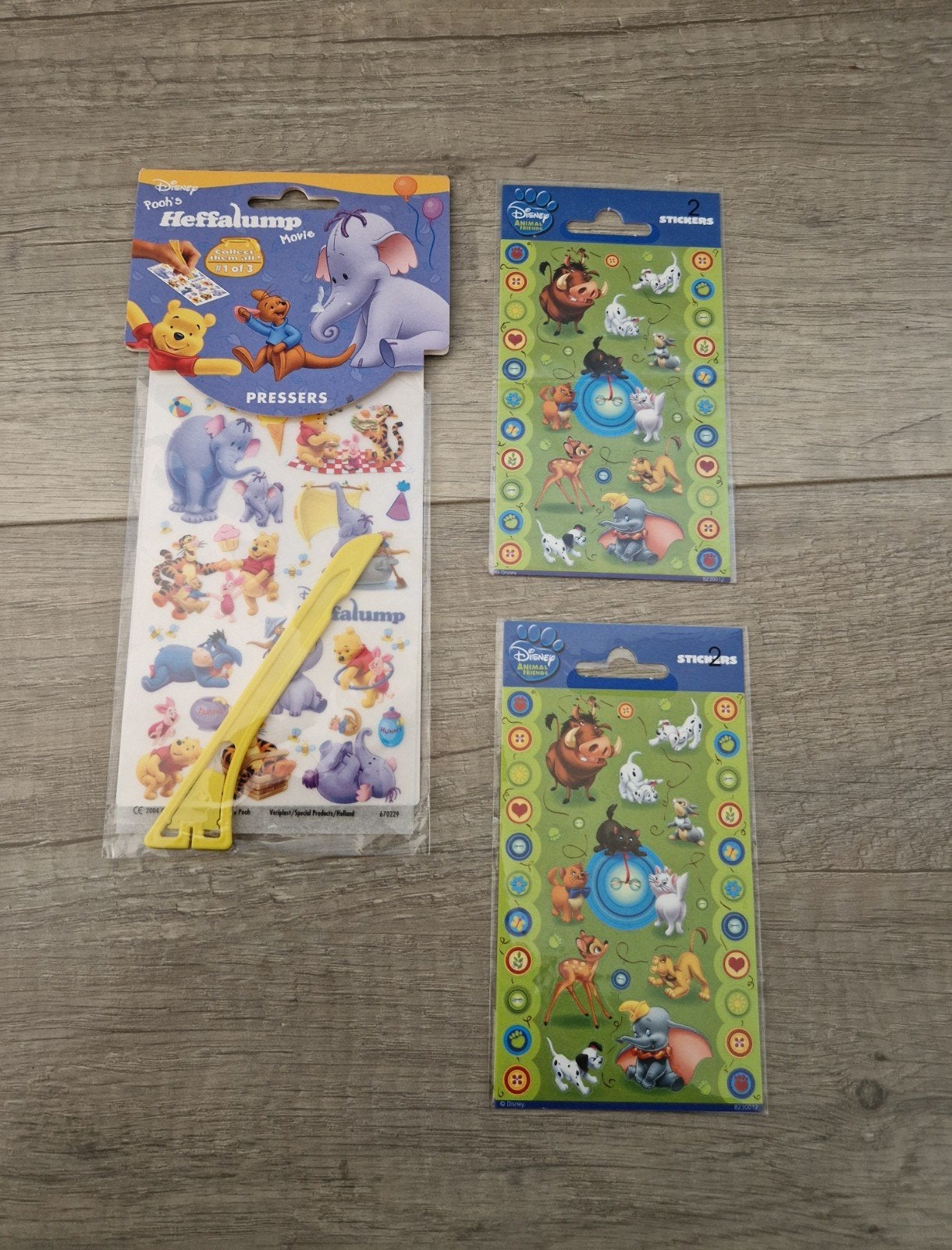 Disney stickers vintage retro lollifanten afwrijf winnie, Ophalen of Verzenden, Overige figuren, Zo goed als nieuw
