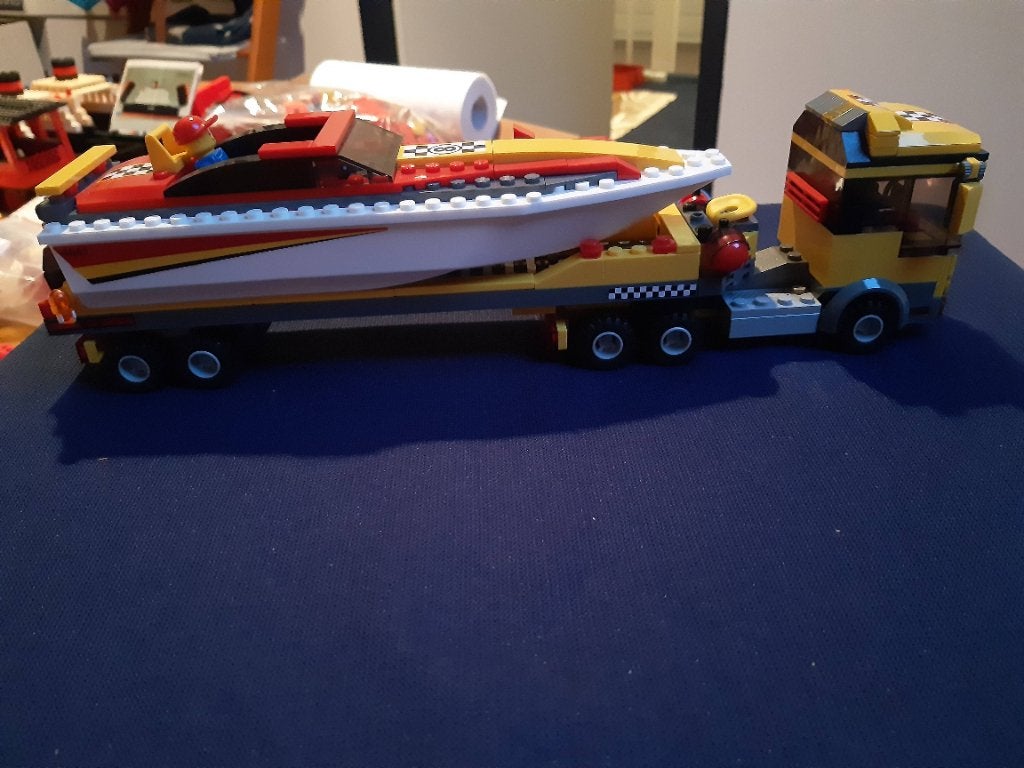Lego city powerboot transporter, Ophalen of Verzenden