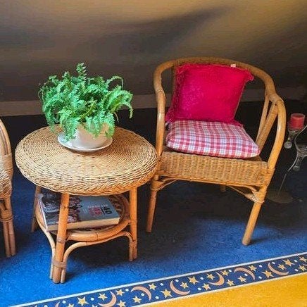 Rotan setje, Huis en Inrichting, Stoelen, Ophalen, Bruin, Eén