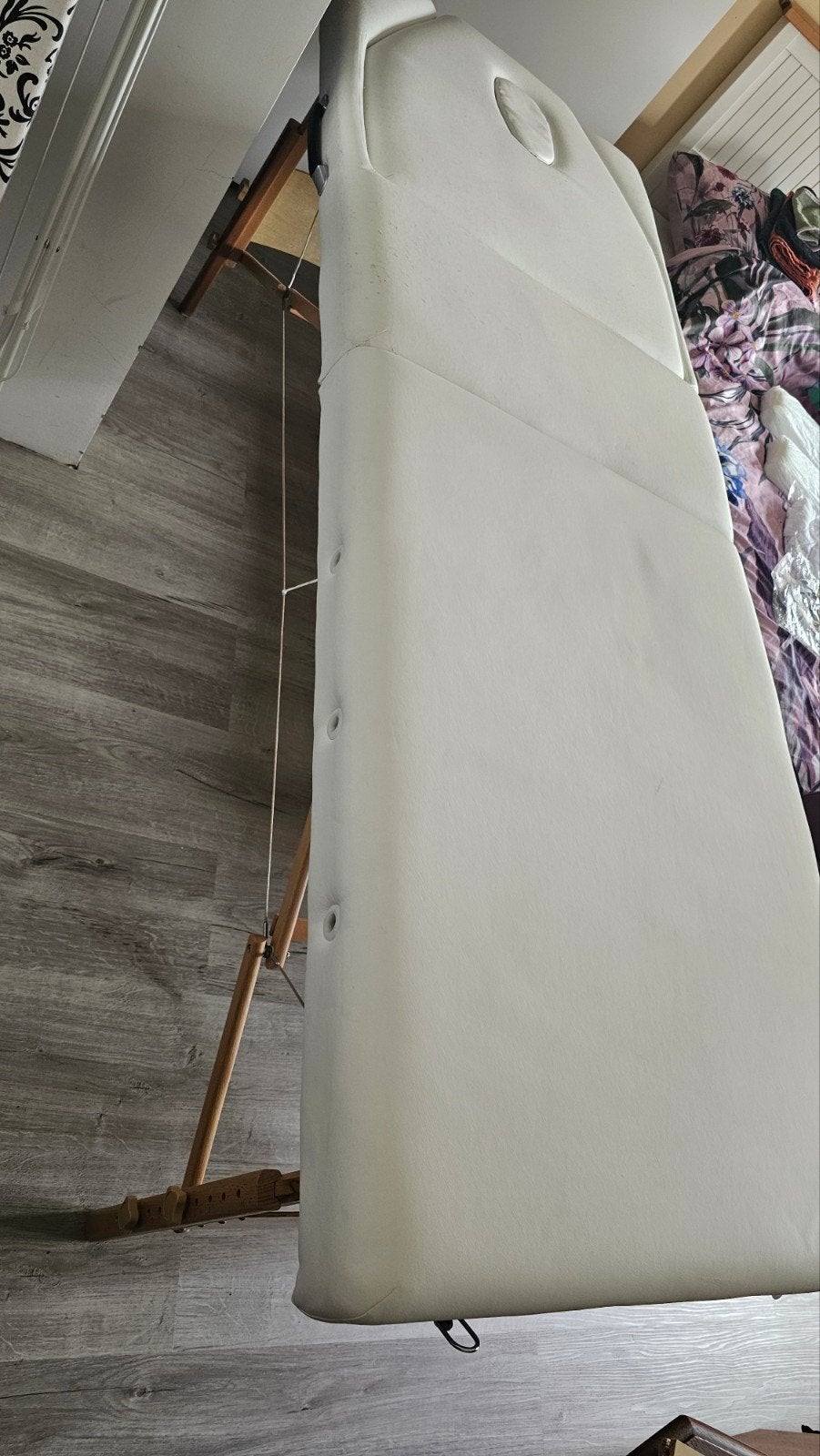 Massagetafel met hoezen, neksteun en armleuningen, Ophalen, Gebruikt, Massagetafel