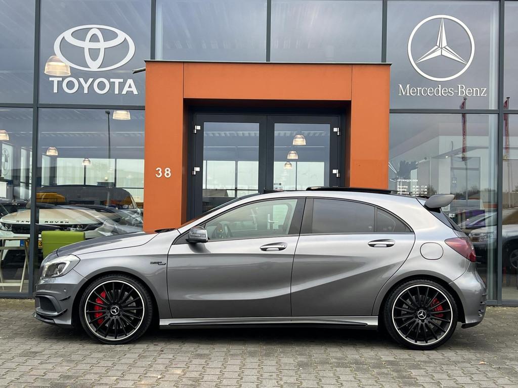 Mercedes-Benz A-klasse AMG 45 4MATIC|Pano|Harman/Kardon|Leer, Automaat, Gebruikt, Euro 6, 4 cilinders