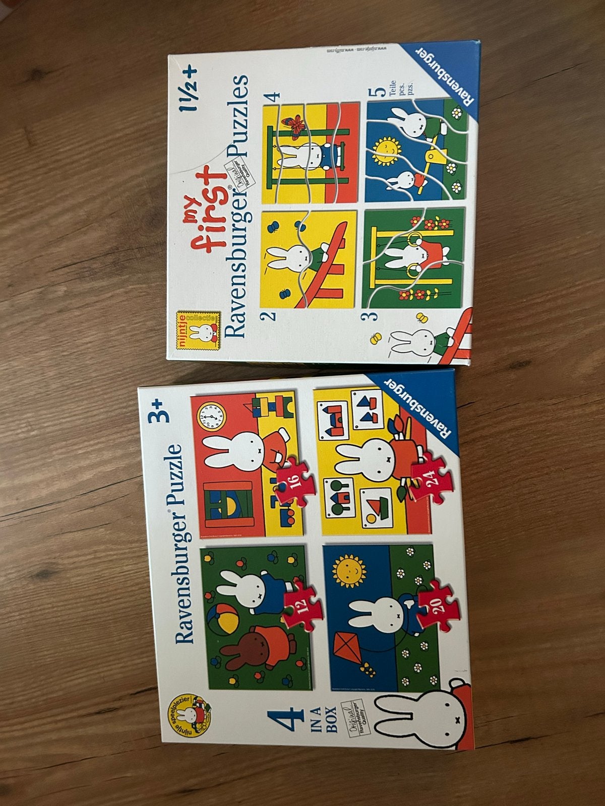 2 Ravensburger Nijntje Puzzels - My First & 4 in a Box, Ophalen, Minder dan 10 stukjes, Gebruikt, 0 tot 6 maanden