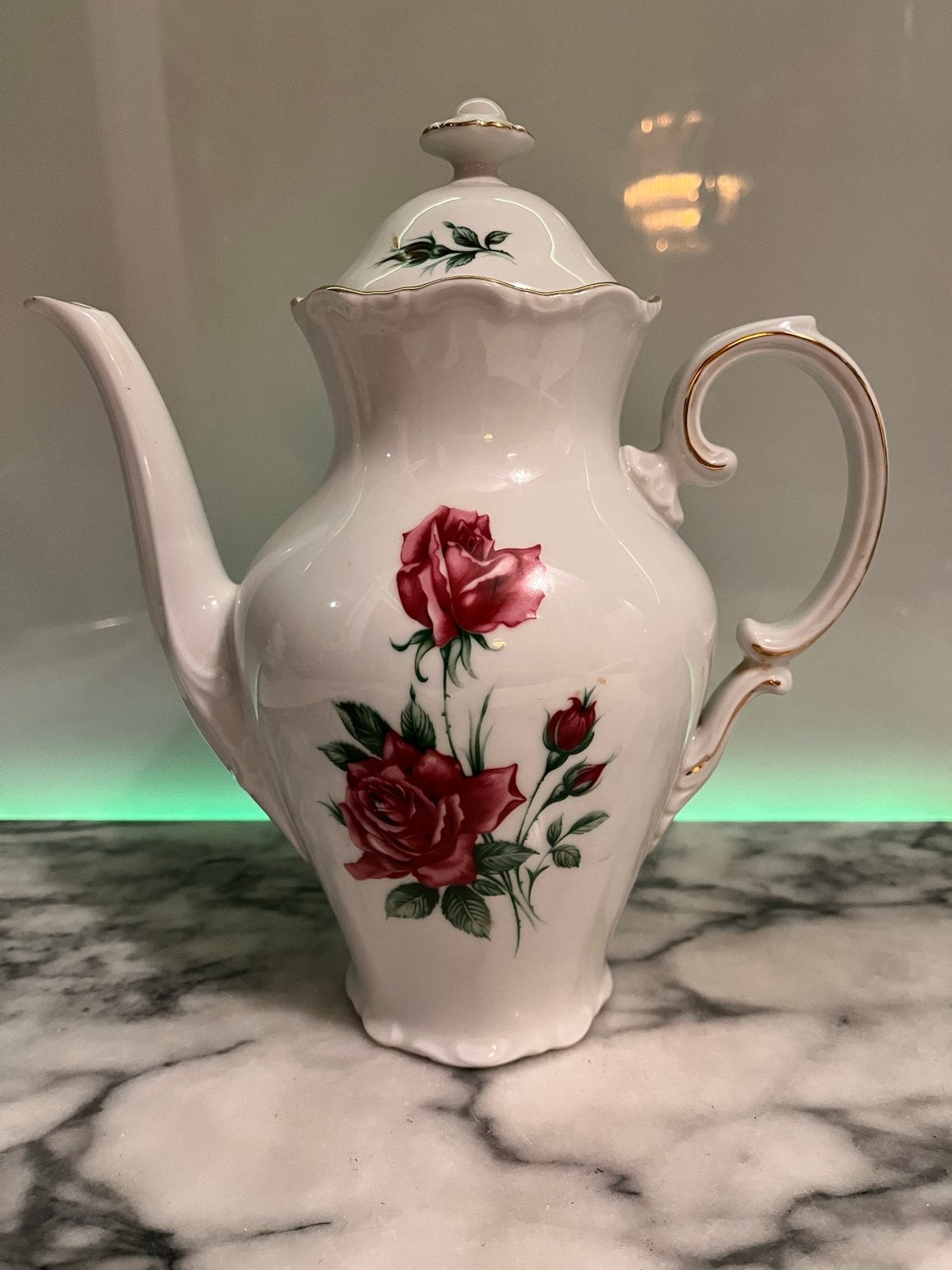 Elegante Schumann Arzberg Koffiepot met Rozen Decor, Ophalen