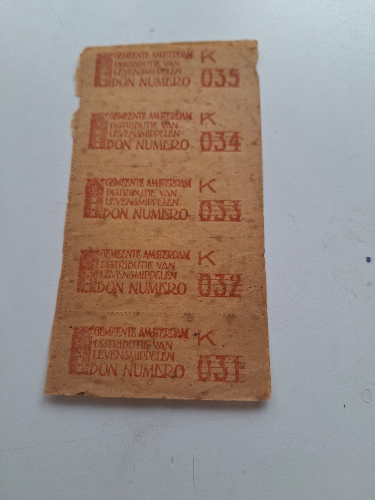 gem Amsterdam distributie bonnen., Ophalen of Verzenden, Overige soorten, Nederland, Overige typen