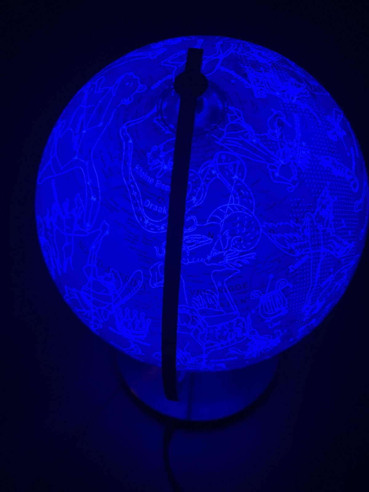Verlichte Wereldbol met Sterrenbeeldprojectie, Ophalen, Kunststof, Educatief, Zo goed als nieuw