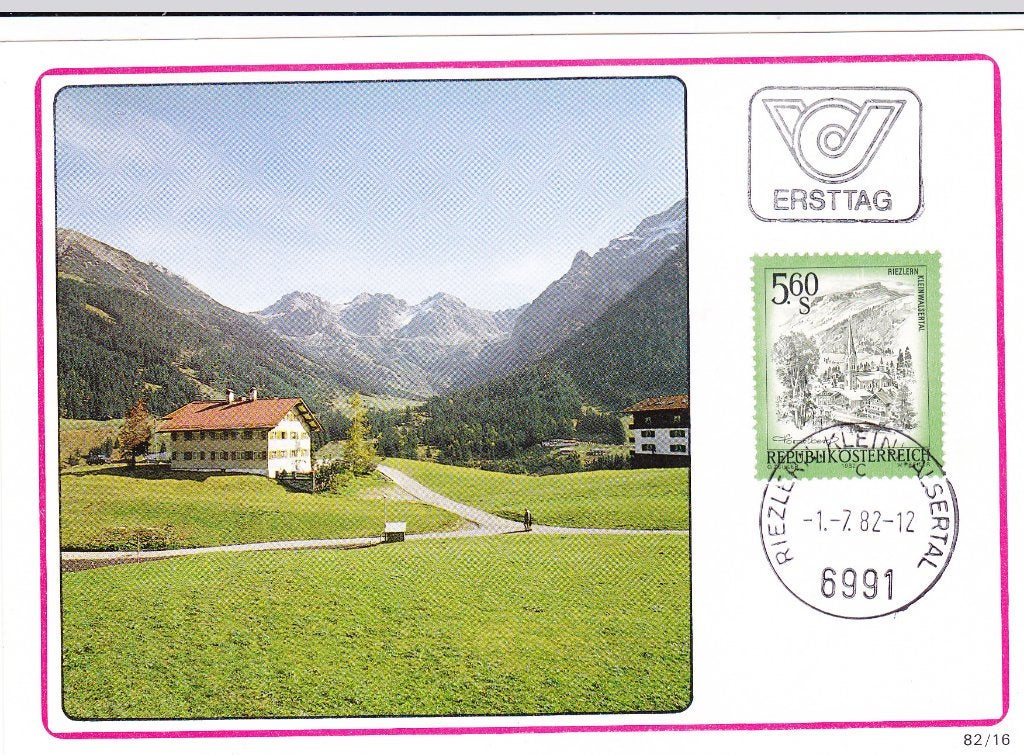 Maxi Card Oostenrijk - Riezlern (Kleinwalsertal) FDC`Mi.1711, Postzegels en Munten, Ophalen of Verzenden, Onbeschreven, Europa
