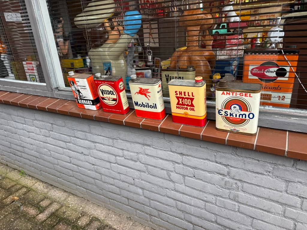 Mooie oude zeldzame garage olie blikken, Gebruikt, ., ., .