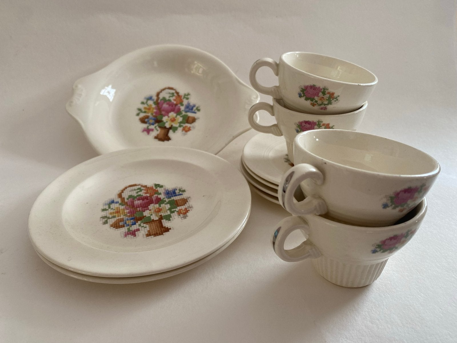 Vintage Amerikaans servies Salem China Co. 'Basket P.P.', Antiek en Kunst, Ophalen of Verzenden