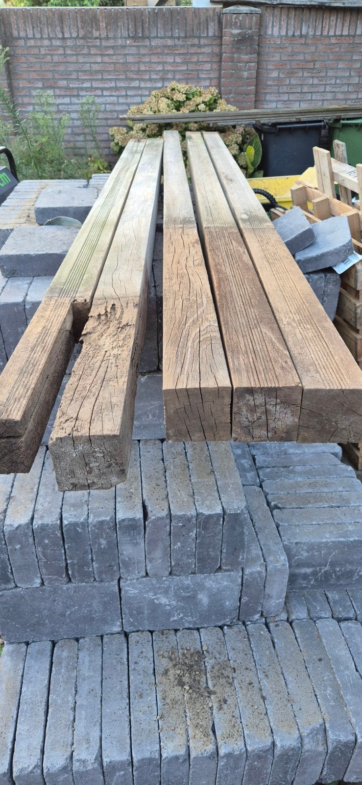 Hardhouten palen, Ophalen, 50 mm of meer, Balk, Minder dan 200 cm