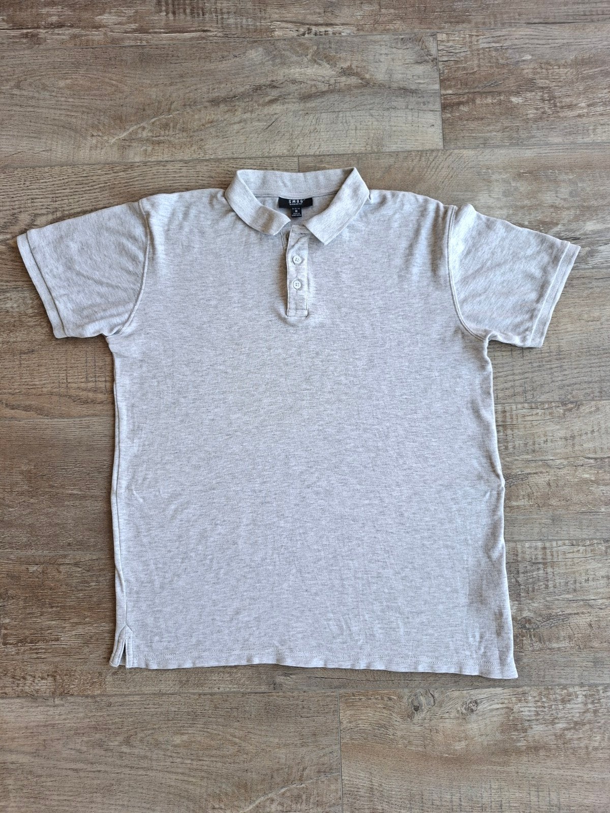 Lichtgrijze heren polo - maat M - katoen - basic smartcasual, Maat 48/50 (M), Zo goed als nieuw, Grijs, Smog
