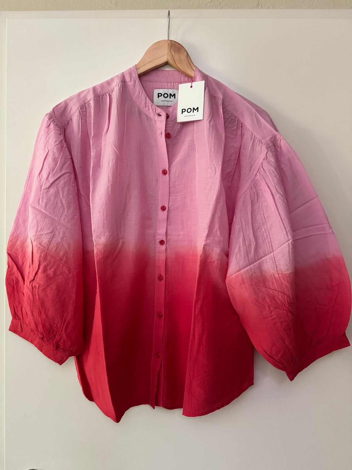 POM Amsterdam Blouse Faded Scarlet Red Maat 38, Ophalen of Verzenden, Zo goed als nieuw