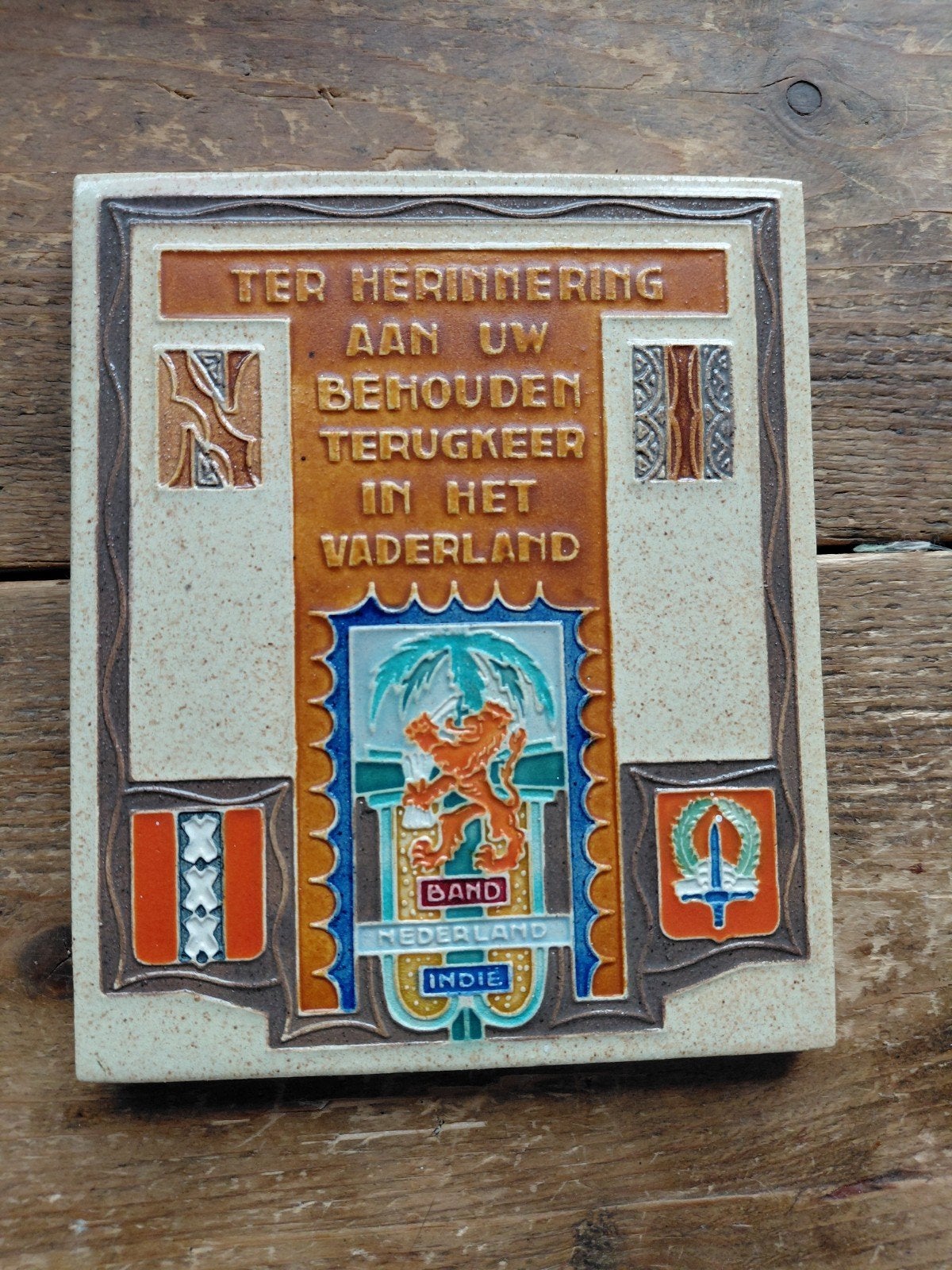 Oorlogsherdenkingsplaquette Nederlands-Indië Westraven, Antiek en Kunst, Ophalen of Verzenden