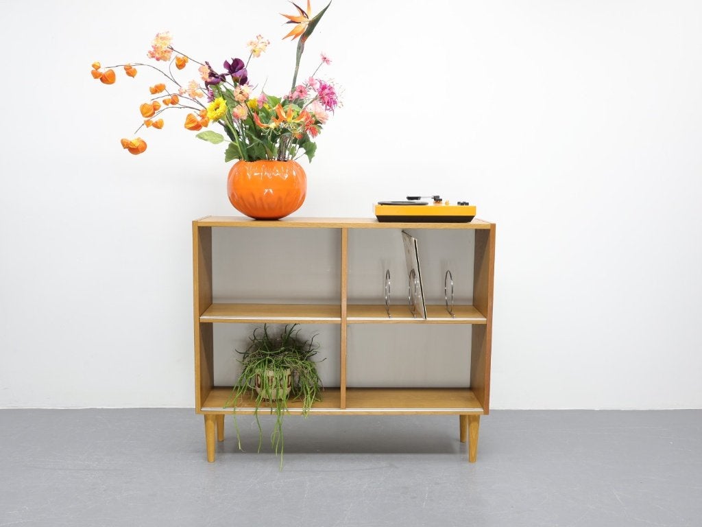 Vintage dressoir / LP kast / Boekenkast, Met plank(en), Gebruikt, 100 tot 150 cm, Vintage