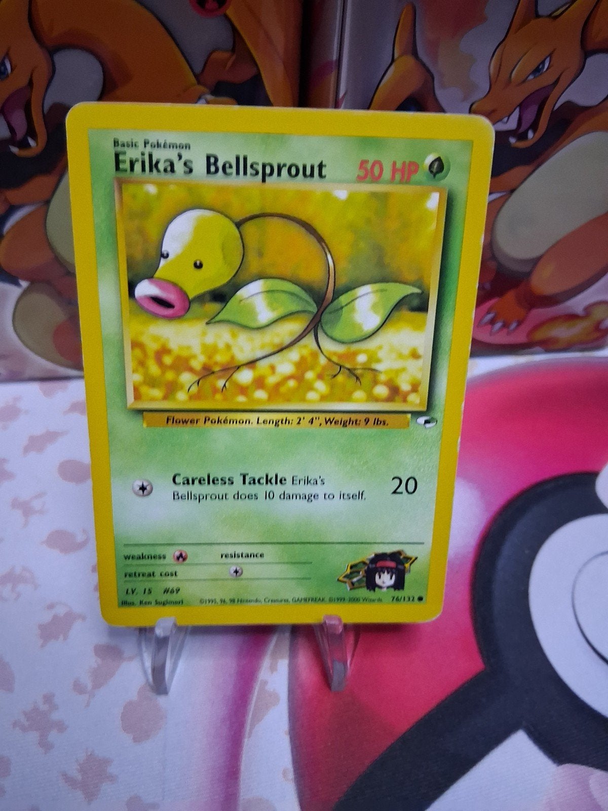Erika's Bellsprout Pokémon Kaart - Jungle Set 76/132, Ophalen of Verzenden, Gebruikt, Losse kaart