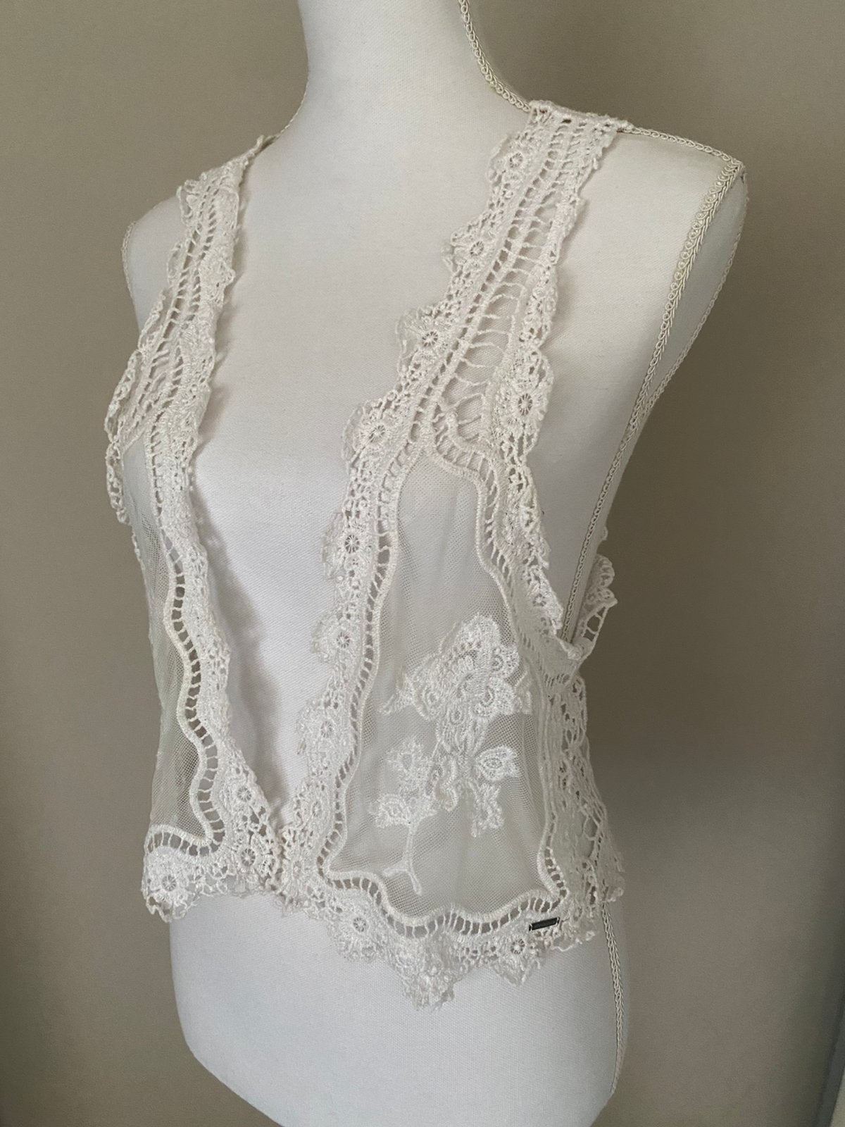 Broderie/ kant top/ hes Superstar Ibiza style, Kleding | Dames, Blouses en Tunieken, Ophalen of Verzenden, Zo goed als nieuw, Wit