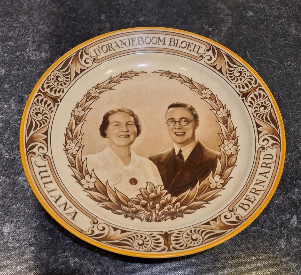 Herinneringsbord Juliana & Bernhard - 1936, Ophalen of Verzenden