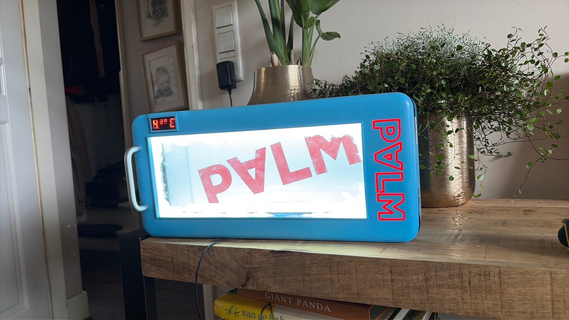 Palm Bier Koelkastje -  met  neon verlichting. Reclame, Witgoed en Apparatuur, Koelkasten en IJskasten, Ophalen, Minder dan 75 liter