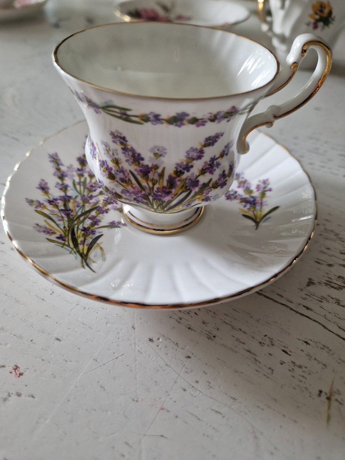 Healacraft Lavendel Thee Kop en Schotel - Fine Bone China, Antiek en Kunst, Antiek | Porselein, Ophalen