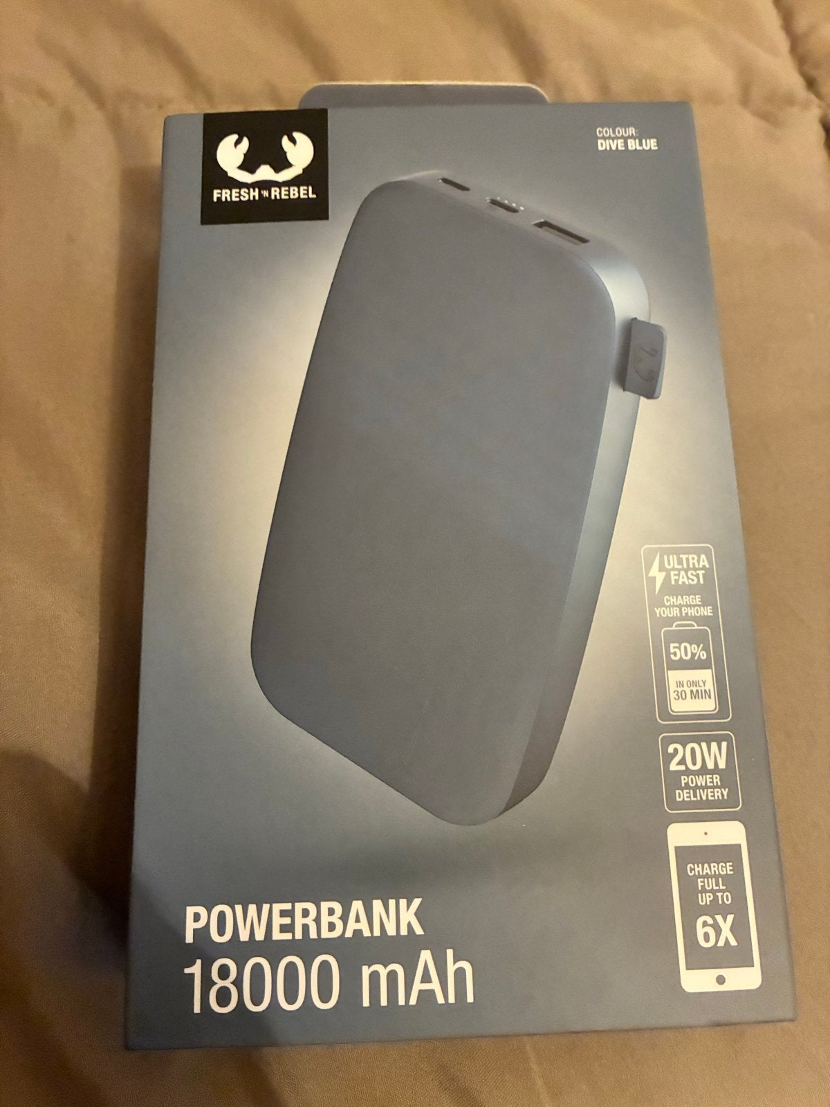 Fresh 'n Rebel Dive Blue Powerbank 18000 mAh - Nieuw, Info@Freshnrebel.com, Verzenden, Freshnrebel, Nieuw