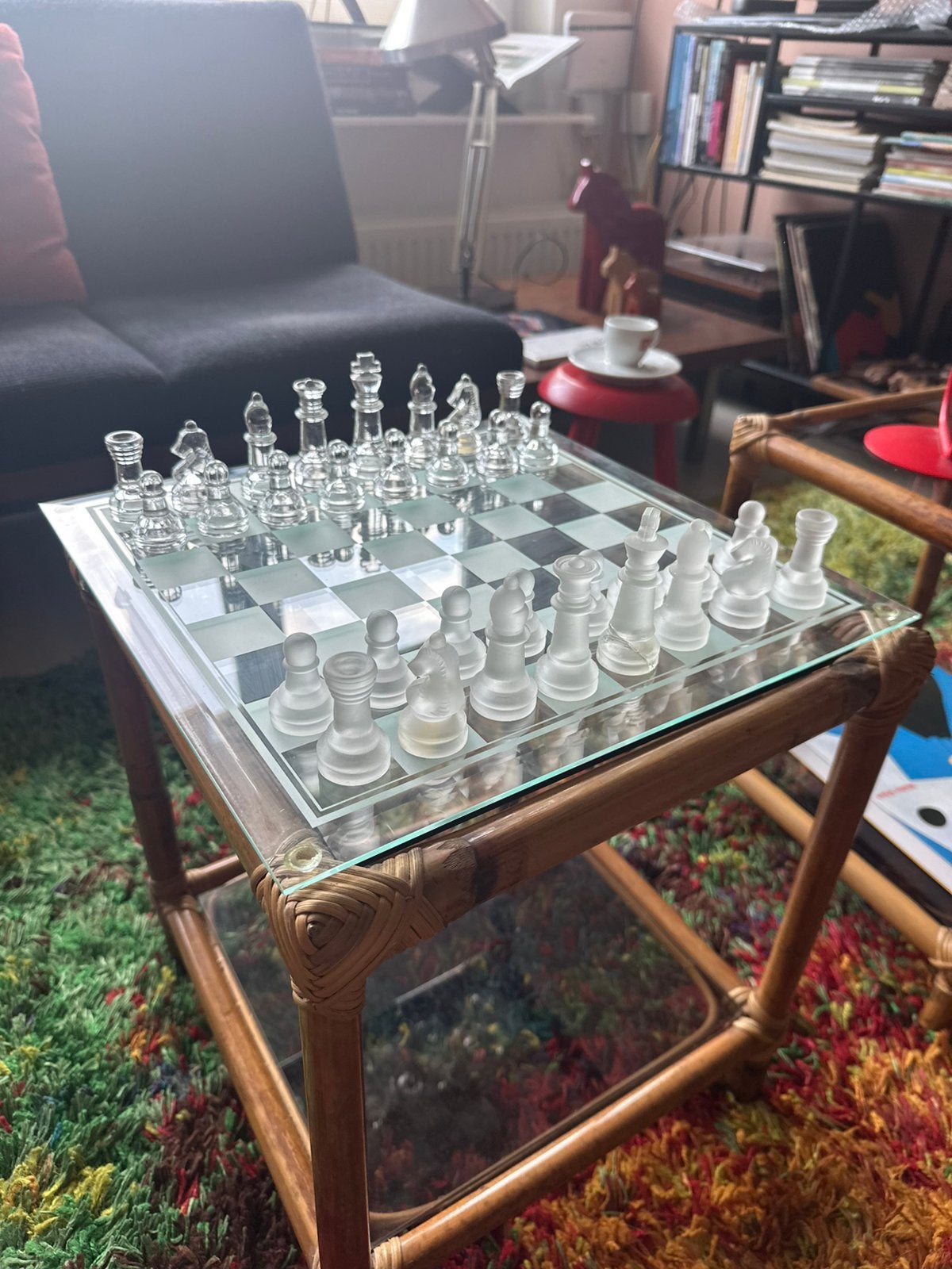 Schaamspel van glas vintage, Ophalen of Verzenden, Zo goed als nieuw