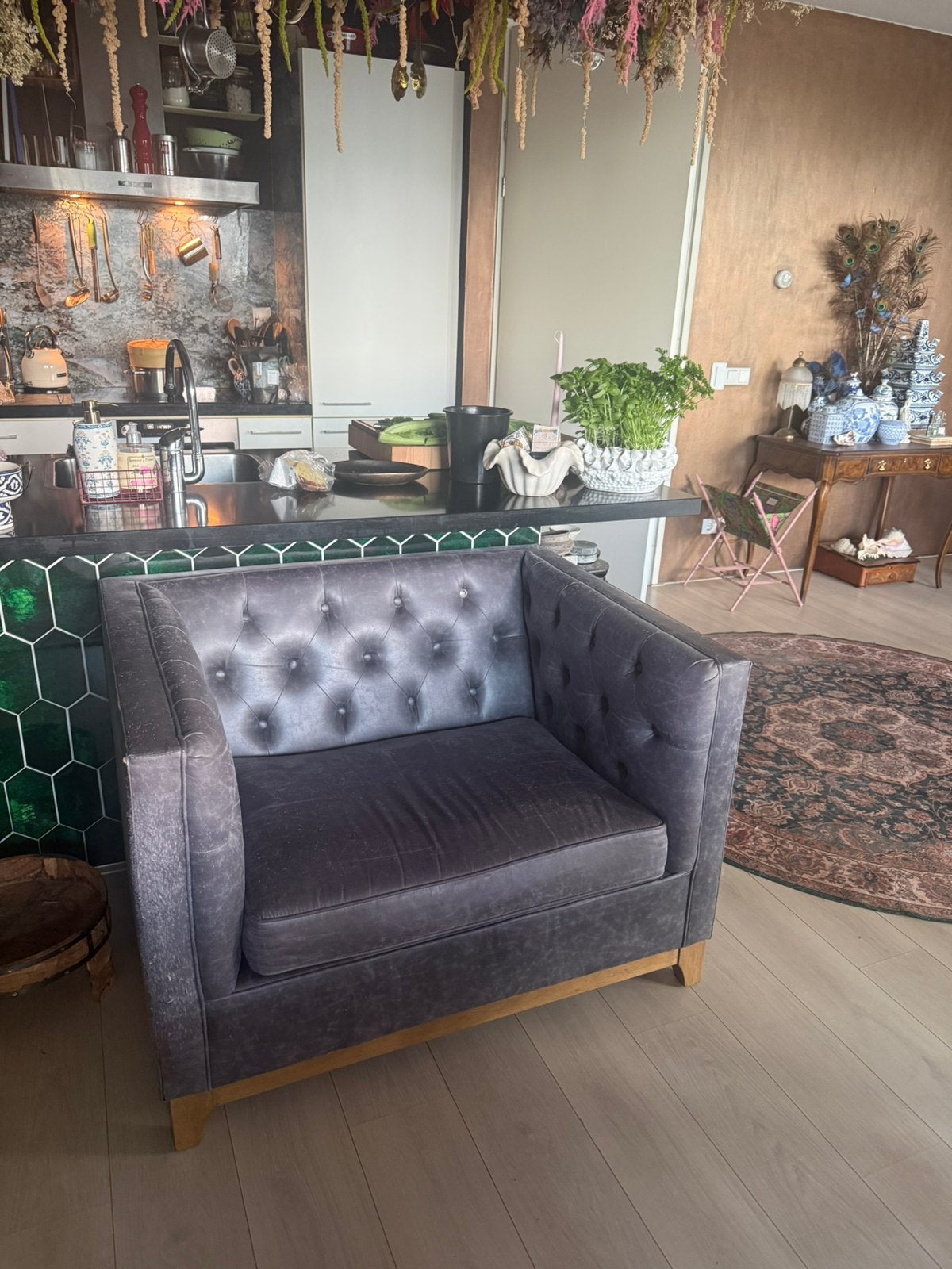 Riviera maison loveseat, Huis en Inrichting, Ophalen, Gebruikt, Tweepersoons, 75 tot 100 cm