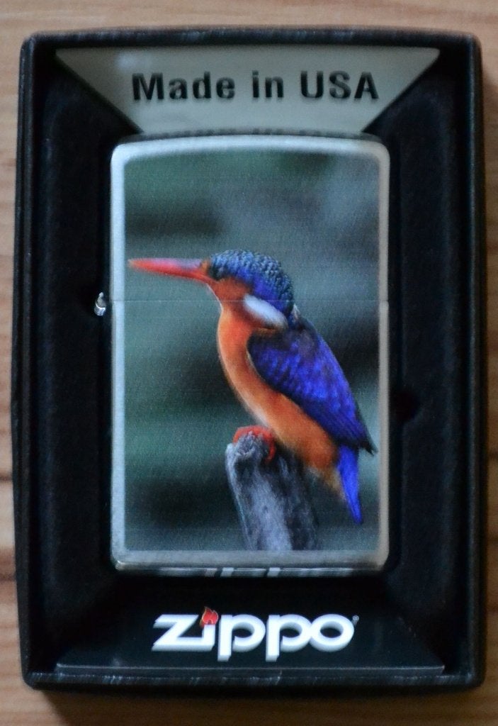 zippo kingfisher ijsvogel chrome prototype, Verzamelen, Ophalen, Nieuw, Aansteker