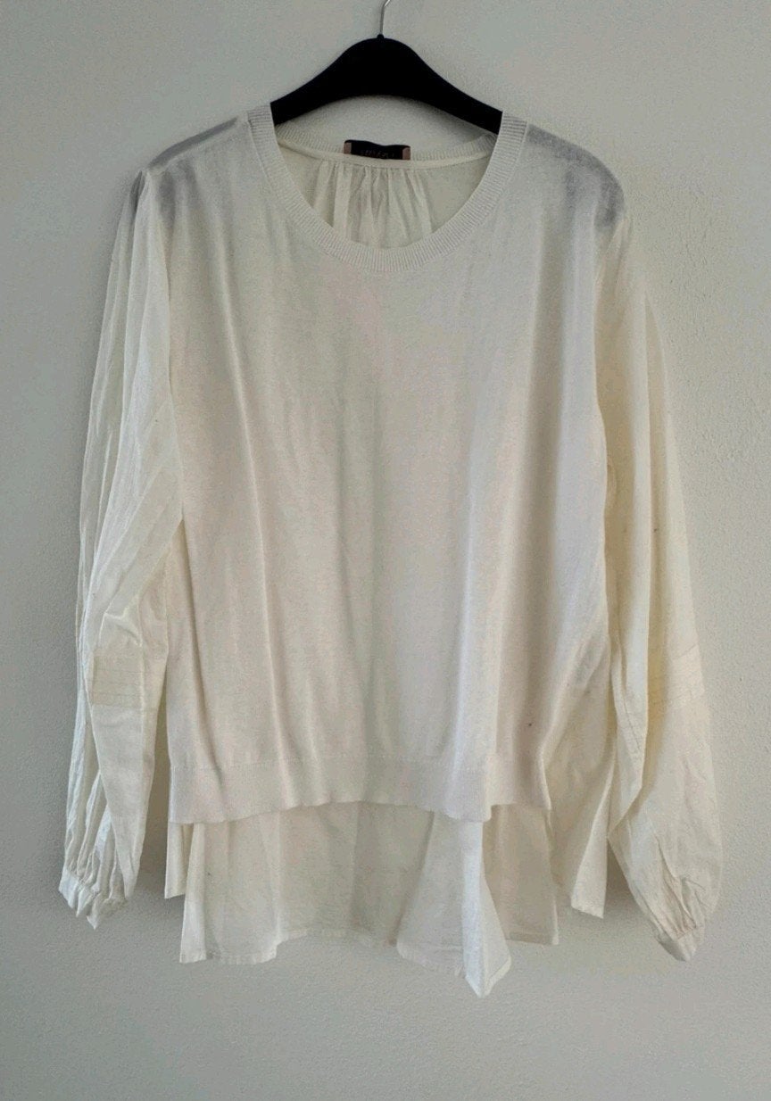 Twinset dunne trui  blouse maat l draagmaat 42 44 nieuwstaat, Twinset, Wit, Maat 42/44 (L), Ophalen of Verzenden