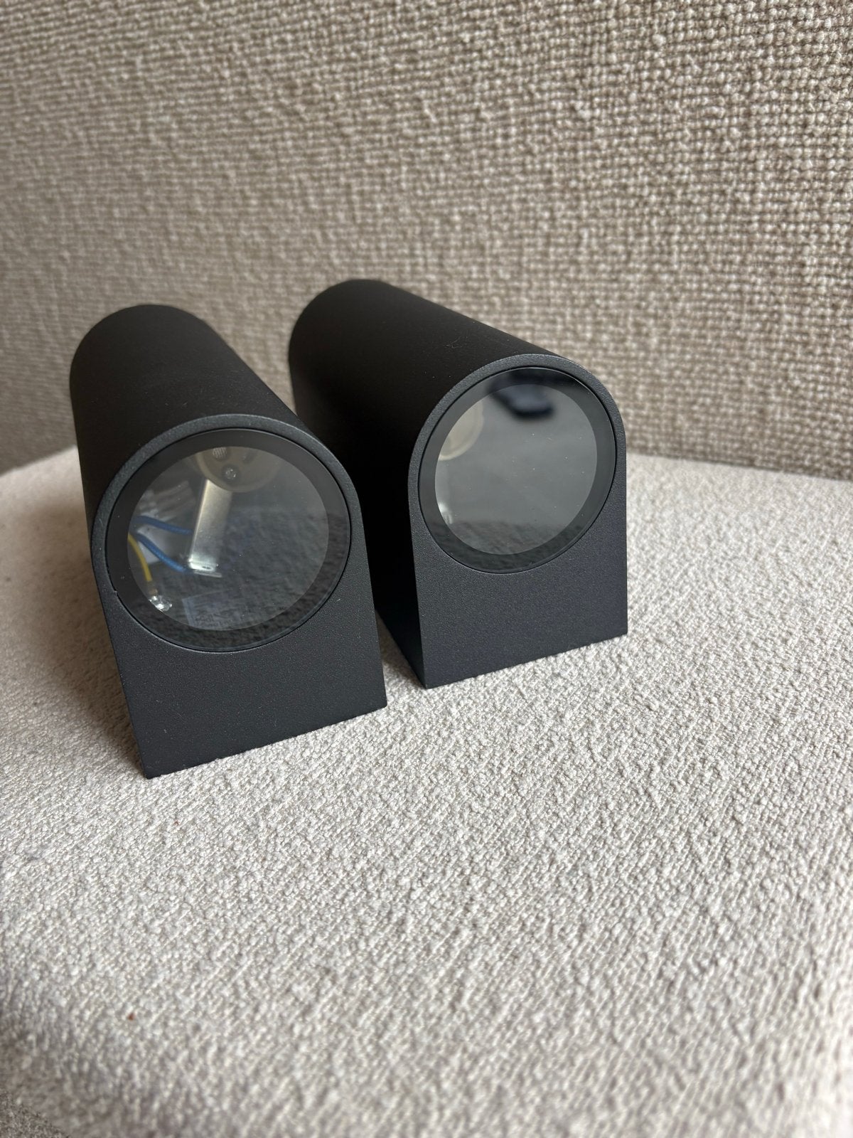 Set van 2 zwarte up/down wandlampen, Up-/downlighter, Zwart, Overige fittingen, Ophalen of Verzenden