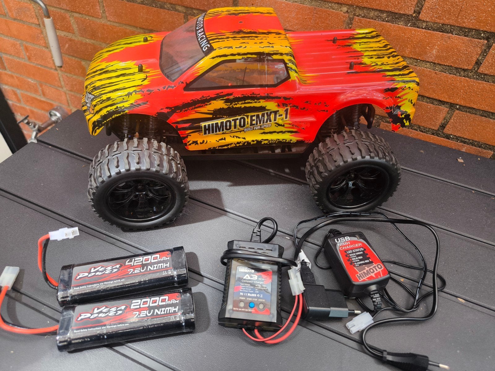 Himoto EMXT-1 RC Monster Truck 1:10 RTR Elektrisch, Auto offroad, Zo goed als nieuw, Schaal 1:10, RTR (Ready to Run)
