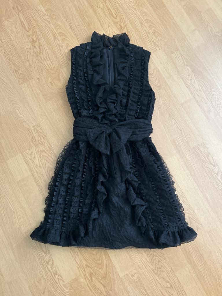 Anna Sui Dames Jurkje Maat S Zwart met Ruches, Zwart, Ophalen of Verzenden, Zo goed als nieuw, Maat 36 (S)