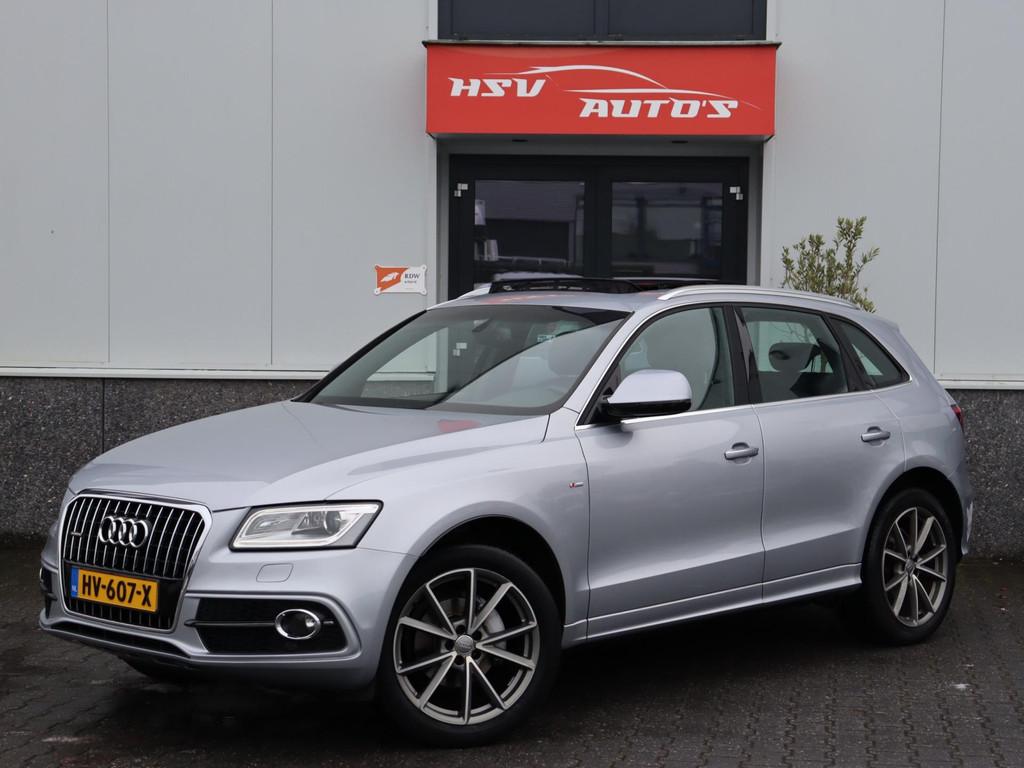 Audi Q5 2.0 TFSI quattro Sport Edition navi LEER org NL, Auto's, Gebruikt, Euro 6, 4 cilinders, Leder en Stof
