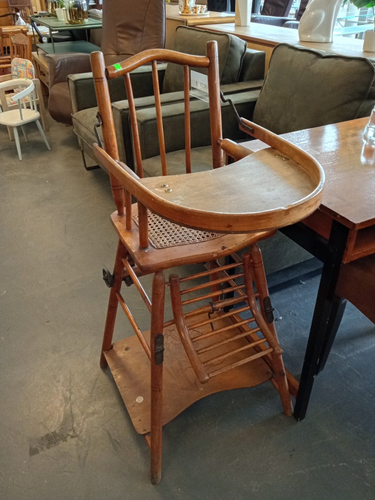 Antieke kinderstoel, hout, vintage, Ophalen, Gebruikt, Bruin, Eén