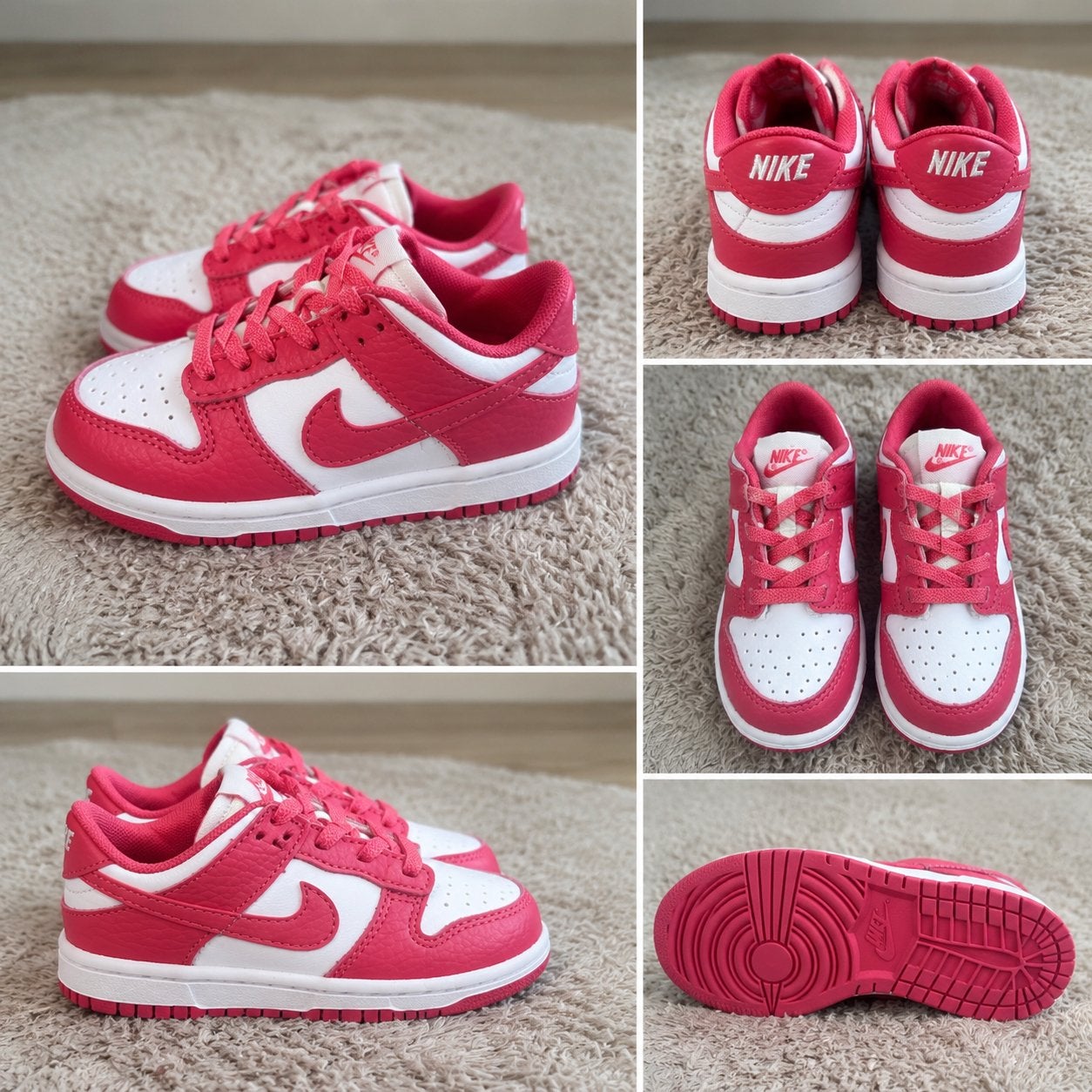 Nike Dunk Low Roze/Wit - Maat 22, Ophalen of Verzenden, Zo goed als nieuw, Jongen of Meisje