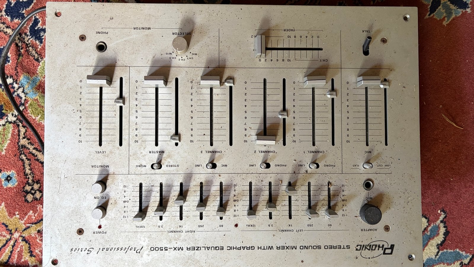 Phonic MX-5500 Stereo Sound Mixer met Equalizer, Ophalen of Verzenden, Gebruikt, 5 tot 10 kanalen, Microfooningang