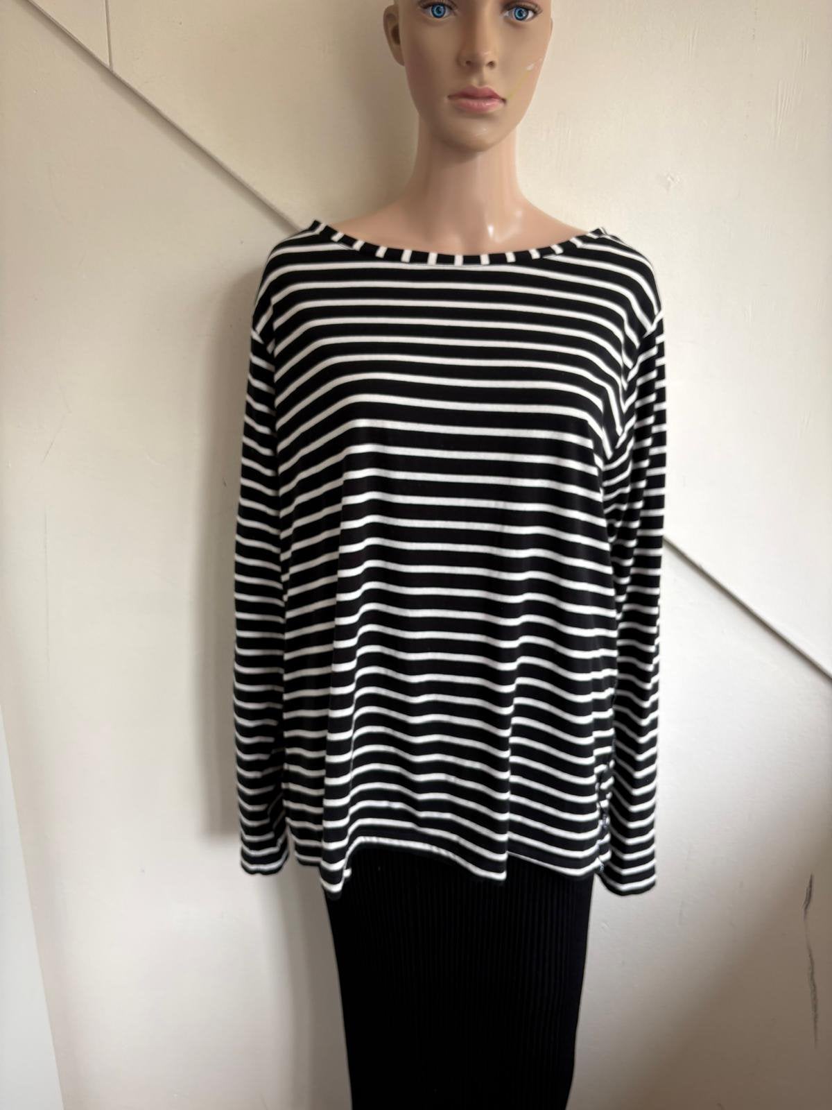 10Days longsleeve top zwart wit gestreept maat xxl, Kleding | Dames, Zwart, Maat 46/48 (XL) of groter, Ophalen of Verzenden, Zo goed als nieuw