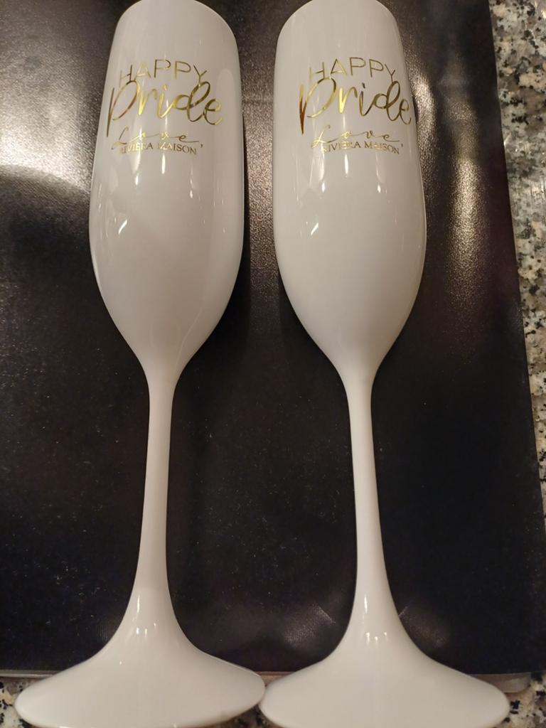 2 kunststof flutes Riviera Maison wit, Ophalen of Verzenden, Nieuw, Kunststof
