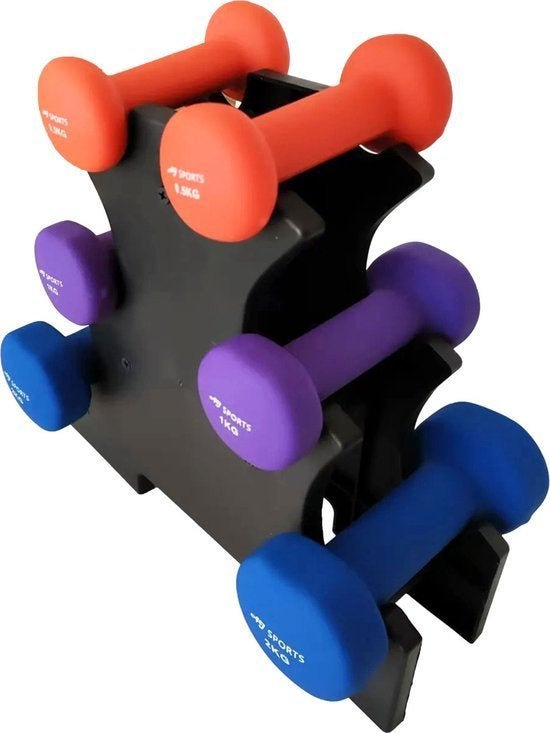 Dumbell Set Gekleurd, Sport en Fitness, Ophalen of Verzenden, Nieuw, Dumbbell