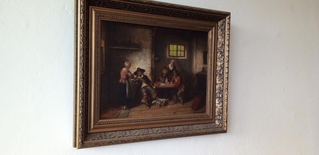 Een huishouden van Jan Steen Schilderij op Paneel, Antiek en Kunst, Kunst | Schilderijen | Klassiek, Ophalen of Verzenden
