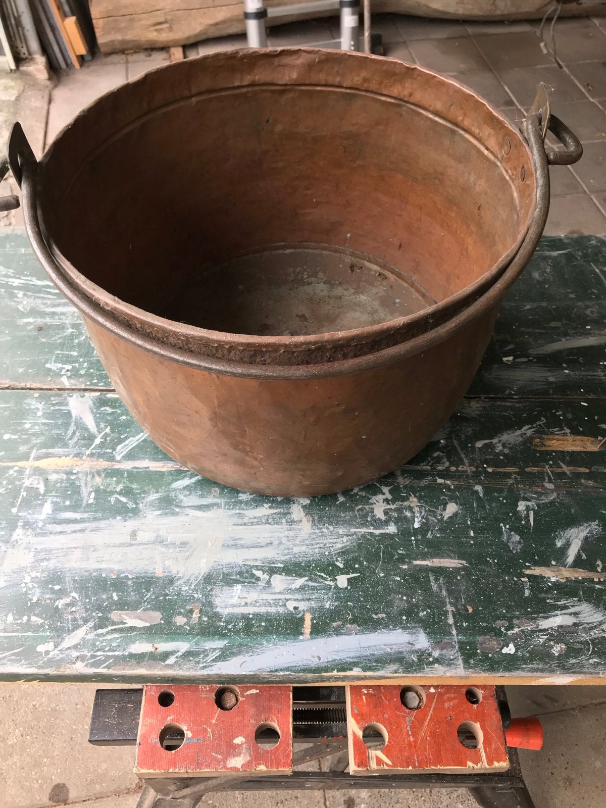 Oude Koperen Ketel voor Haardblokken of Decoratie, Ophalen of Verzenden, Koper
