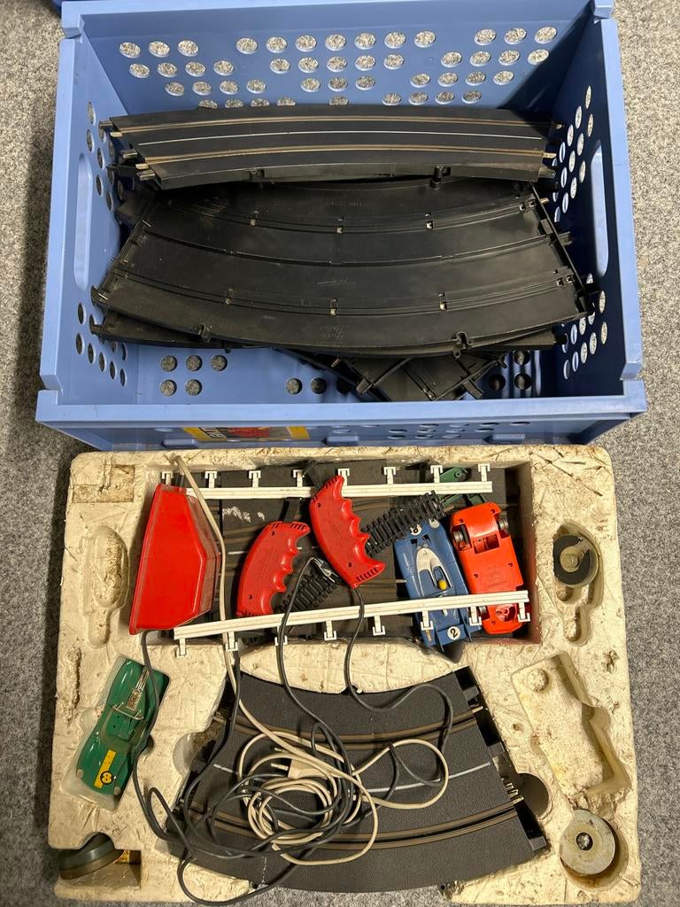 Vintage Carrera racebaan set met auto's en onderdelen, Carrera, Ophalen of Verzenden, Elektrisch, Racebaan