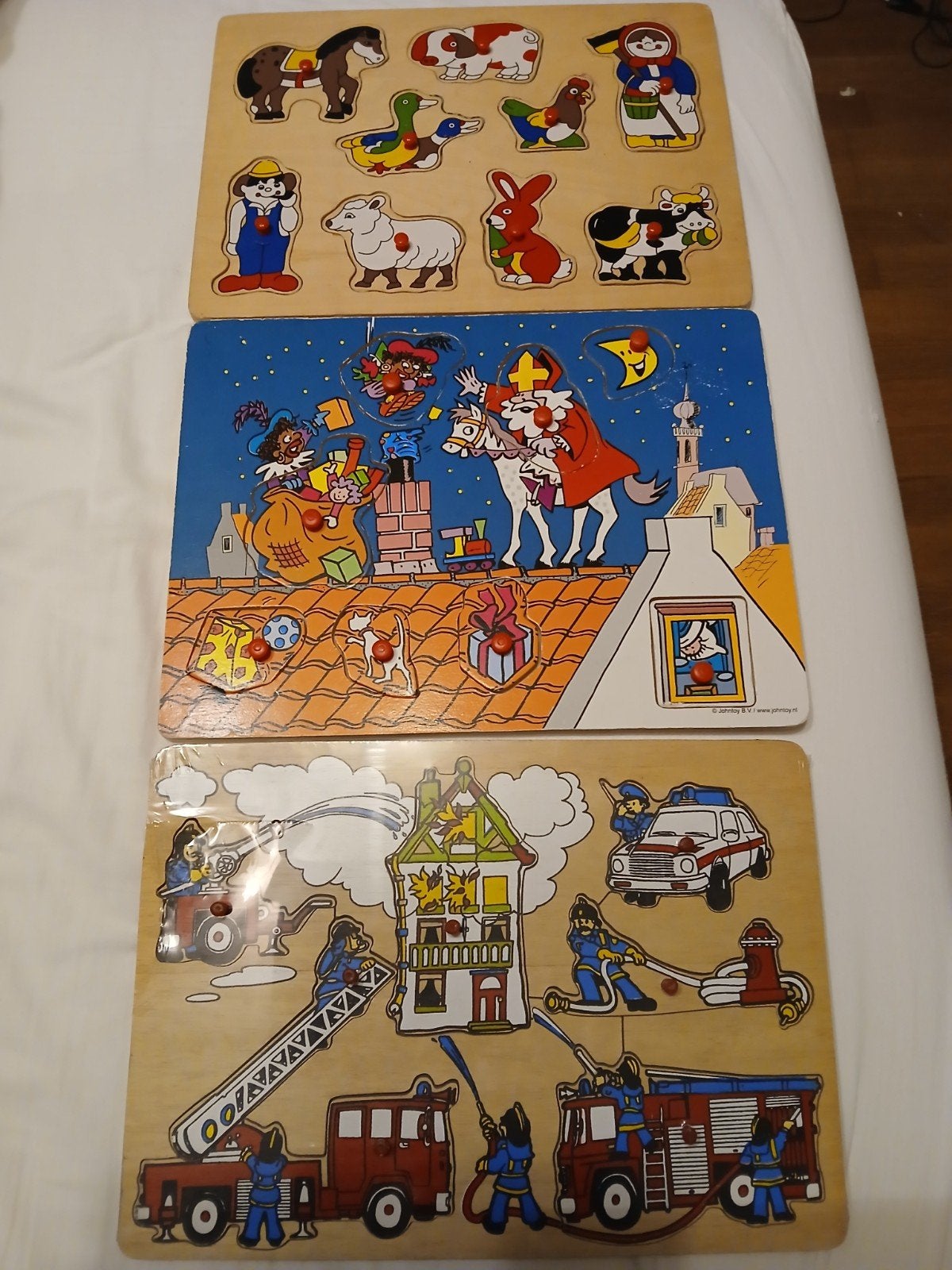 5 houten noppen puzzels, Ophalen of Verzenden, Overige typen