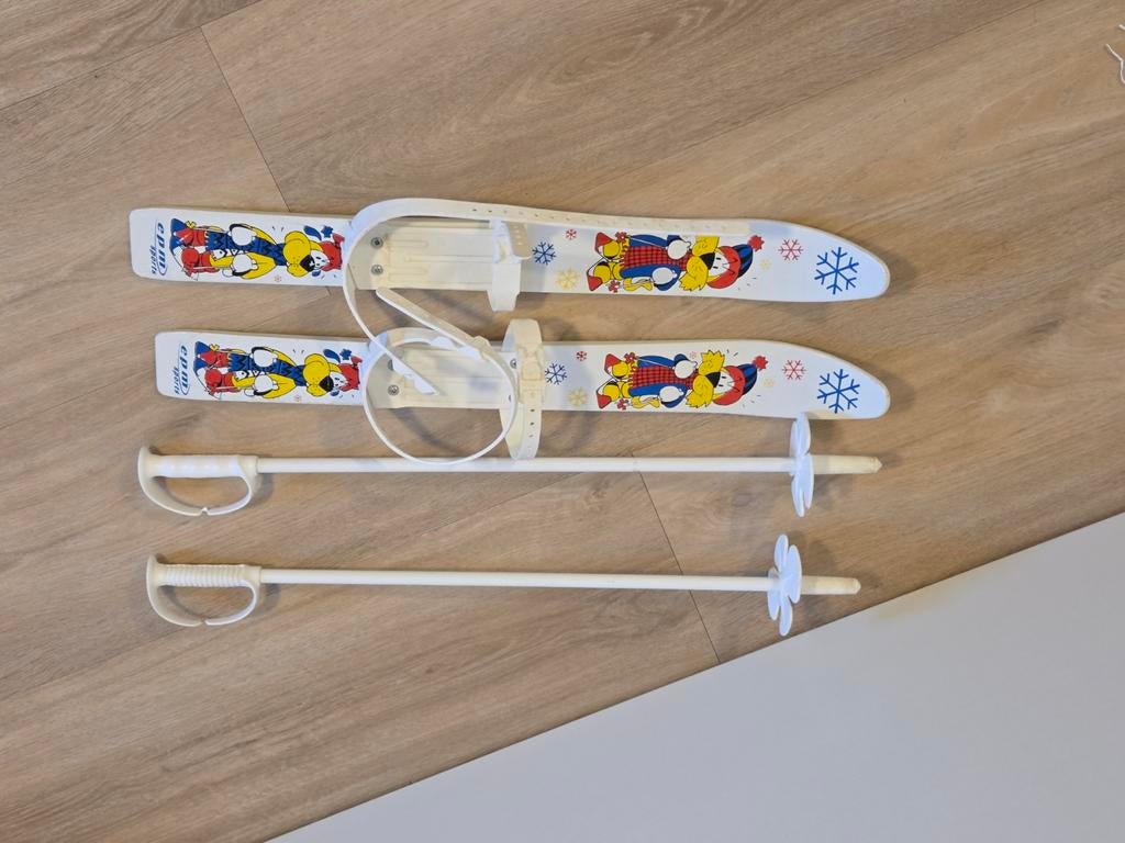 Kleine ski's met stokken voor de kleintjes, Overige merken, Ophalen of Verzenden, Zo goed als nieuw, Skiën