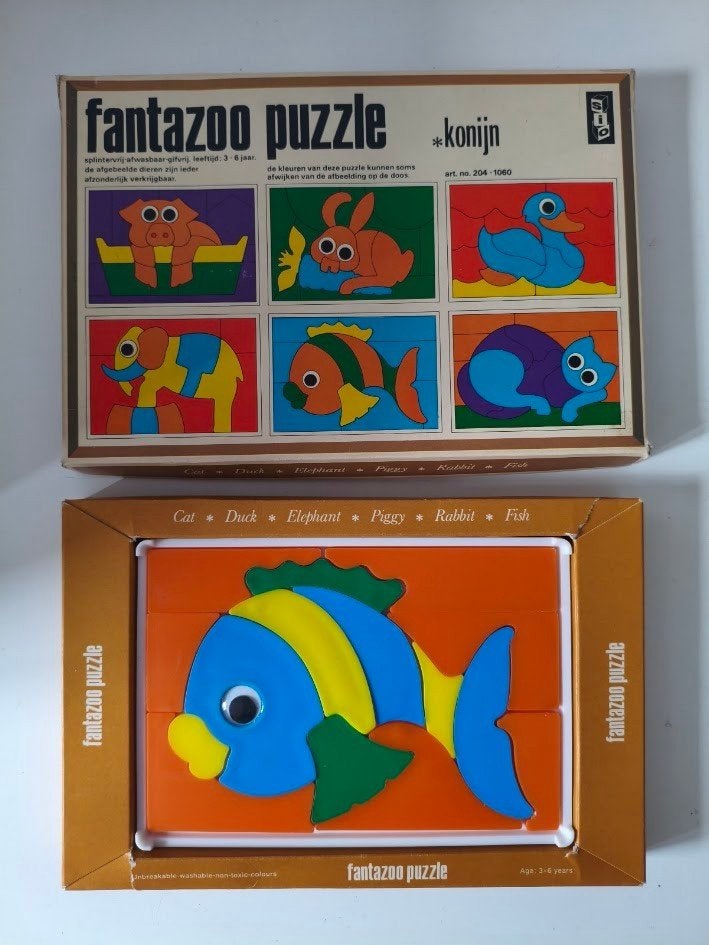 Fantazoo puzzle editie Fish, Ophalen of Verzenden, Minder dan 10 stukjes, Gebruikt, 4 tot 6 jaar