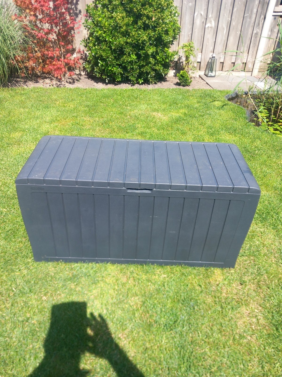 Te koop:mooie box voor tuinkussens, Tuin en Terras, Bergingen en Tuinkasten, Ophalen, Gebruikt, Kunststof, Overige typen