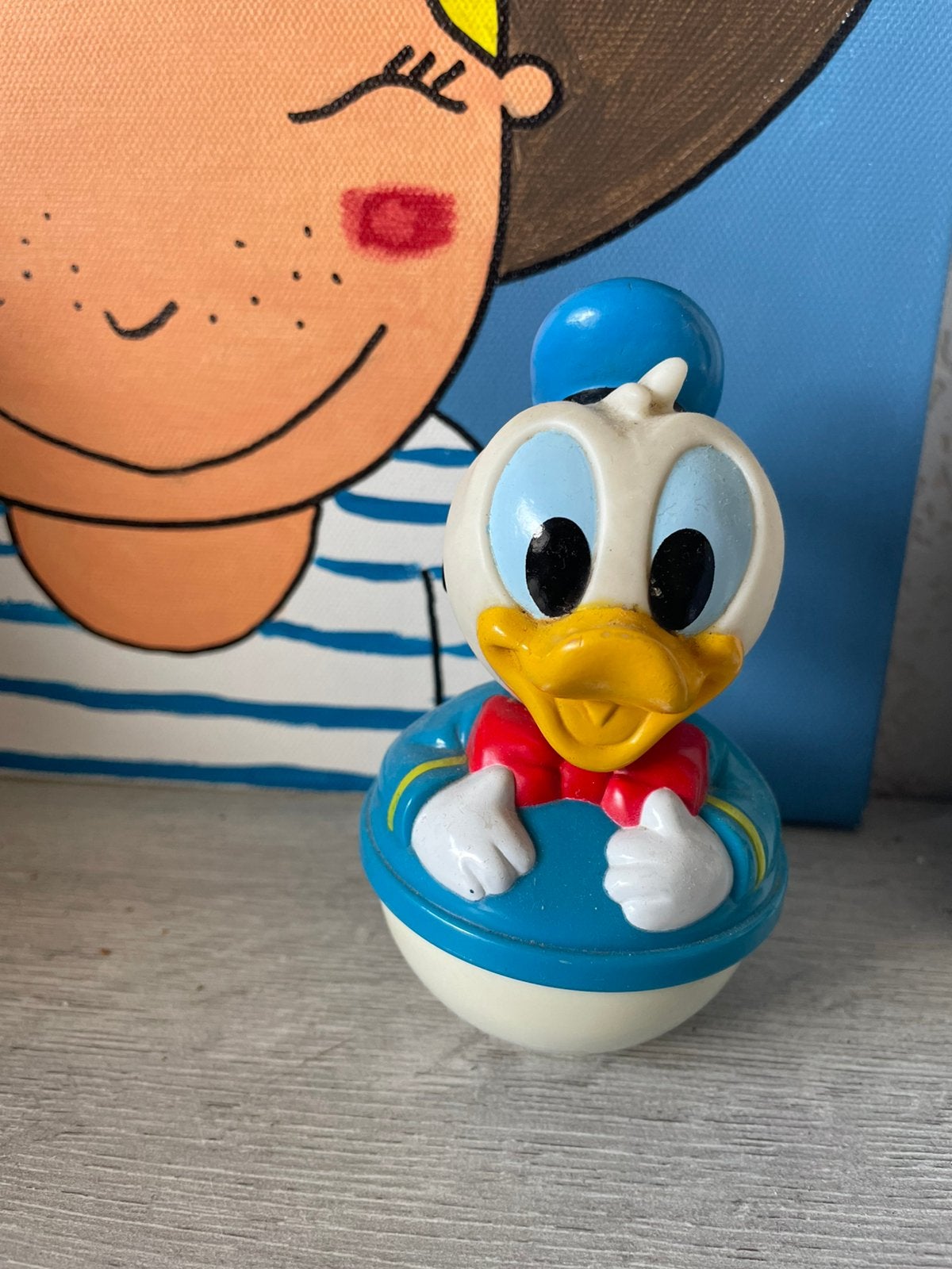 Vintage Donald Duck tuimelaar uit de jaren '80, Ophalen of Verzenden, Donald Duck, Gebruikt, Beeldje of Figuurtje