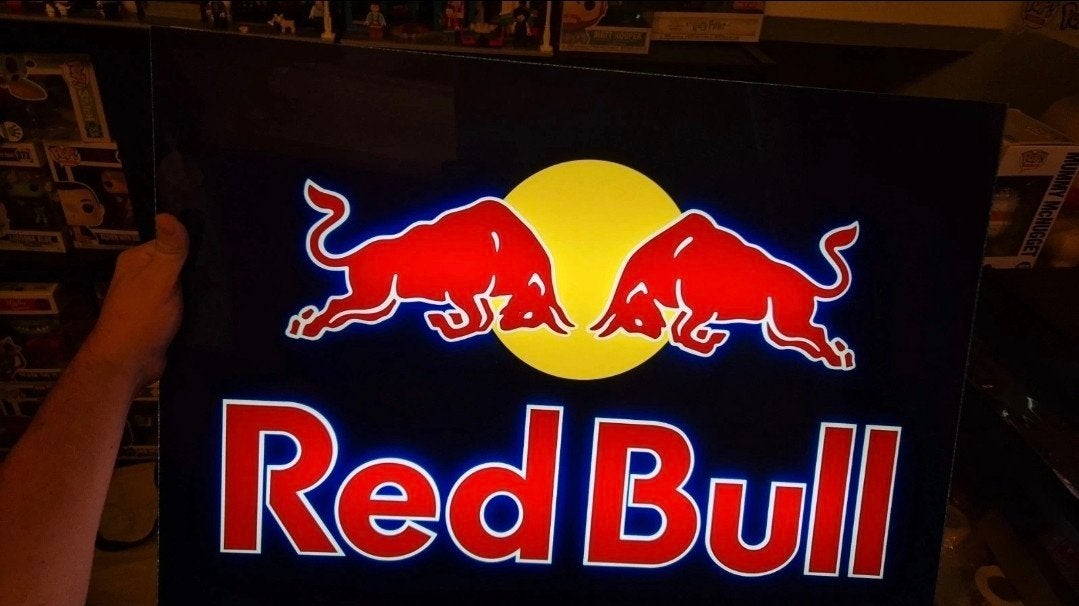 Redbull  Lichtbak zeldzaam vintage Alrec, Ophalen of Verzenden, Gebruikt, Lichtbak of (neon) lamp