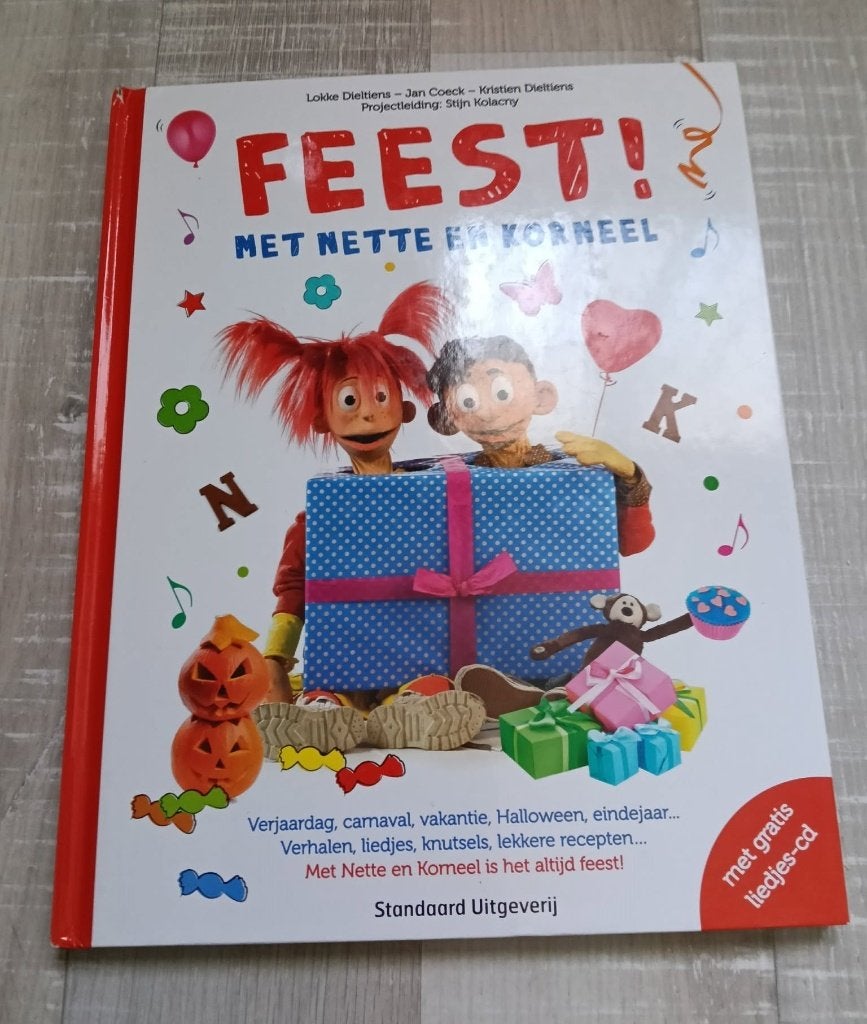 Feest ! Met Nette en Korneel / Boek met liedjes CD, 5 of 6 jaar, Fictie algemeen, Jongen of Meisje, Ophalen of Verzenden
